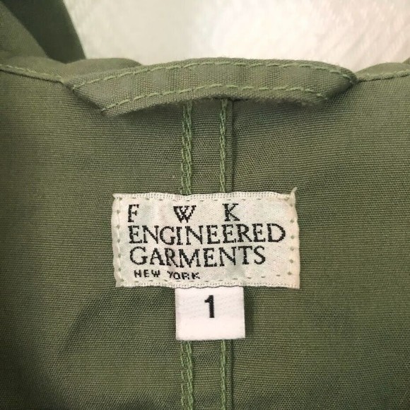 Engineered Garments FWK Women's Large Olive Green Hooded Utility Coat - Picture 3 of 6
